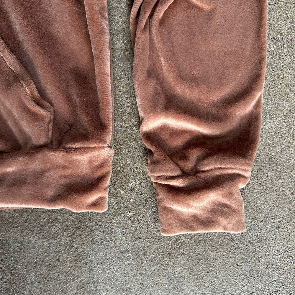 Skims Cropped Velour Hoodie in Sienna Size Small Loungewear Hoodie Jacket - Picture 8 of 8